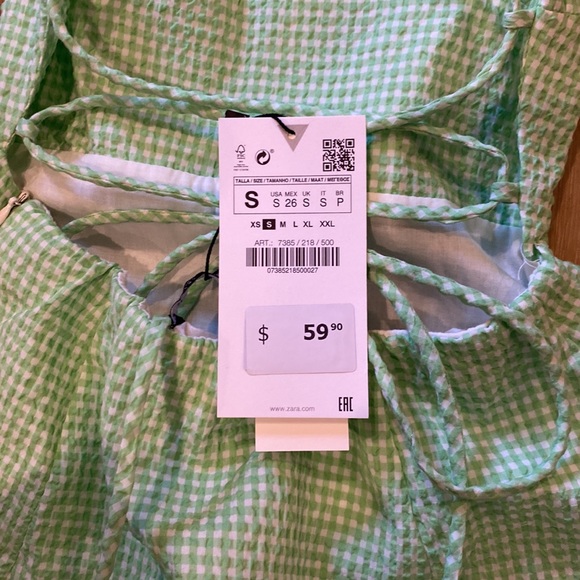 Brand new Zara backless gingham dress - Picture 3 of 3
